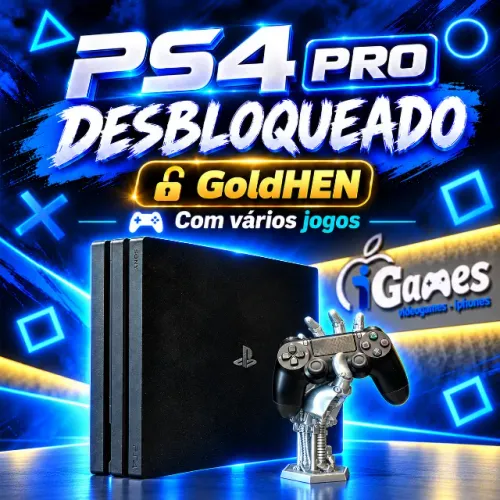 Ps4 Pro 1tb Desbloq Gold Hen + 50 Jogos | Garantia Loja Física iGames