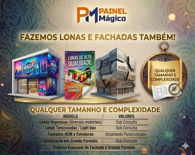 LONAS E FACHADAS - FAZEMOS QUALQUER TAMANHO E MODELO