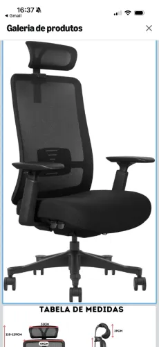 Cadeira De Escritório V1 Connect Giratória Ergonômica 10 Ajustes Relax 150kg (Preta)