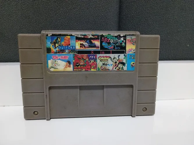 Fita Super Nintendo Cartucho 8 em 1 