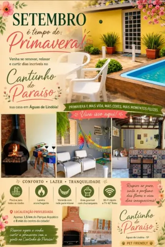 Casa de temporada em Águas de Lindóia- Cantinho do Paraíso