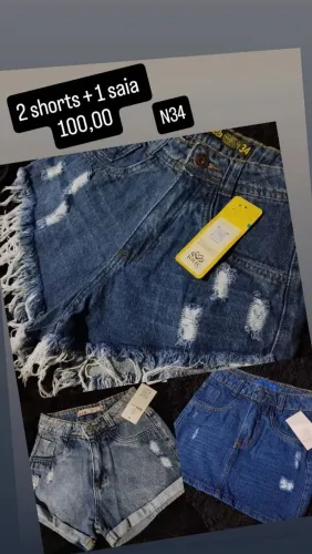 Shorts jeans + saia jeans 34