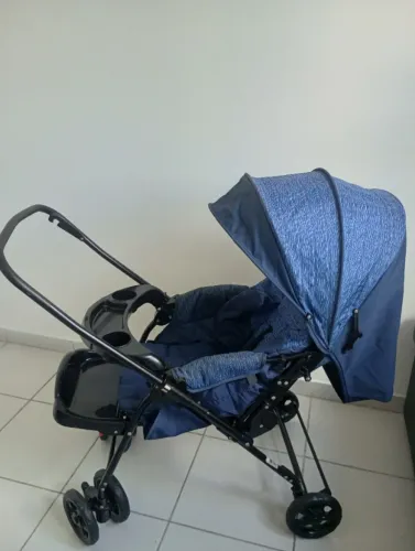 Carrinho - Cosco Kids, Travel System Reverse, Azul Rajado