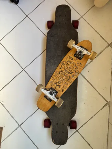 Skate longboard + mini cruiser em madeira