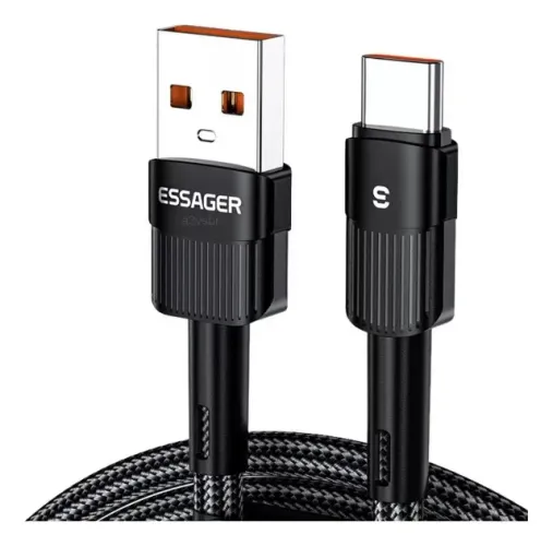 cabo de dados usb pra tipo-c com 2 metros transferência de dados e recarga rápida