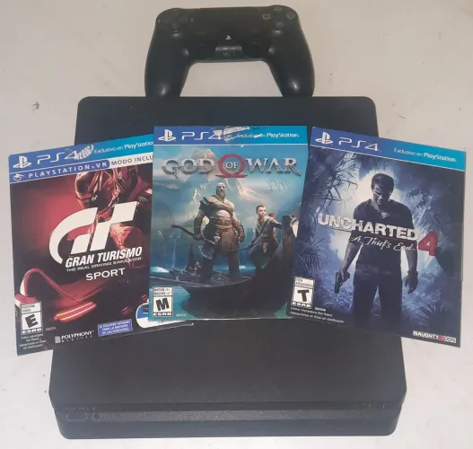 Console Playstation 4 Slim | 1TB + 1 controle + 3 jogos
