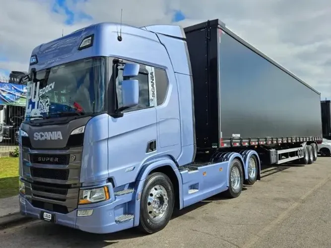 Scania R500 SUPER Tração 6x2 Ano 2024 Teto Alto Carreta Sider Facchini Ano 26 30 plts