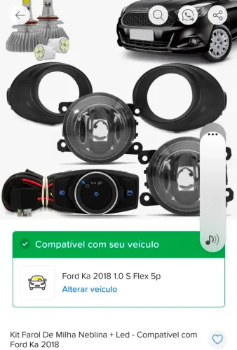 Farol de milha ford ka 