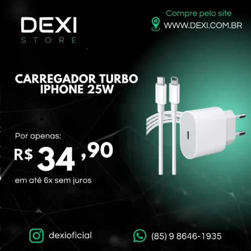 CARREGADOR TURBO IPHONE 25W
