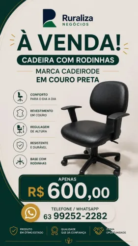 Cadeira de rodinhas - 4 unidades disponíveis