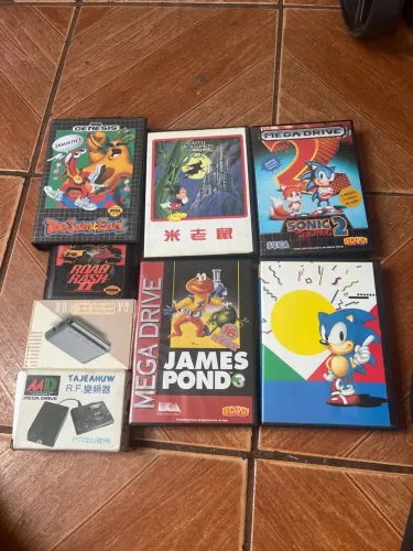 Vendo jogo de mega drive raro na caixa 6 jogos e um adaptador