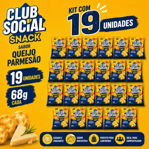Kit 19 Club Social Snack Queijo Parmesão 68g 