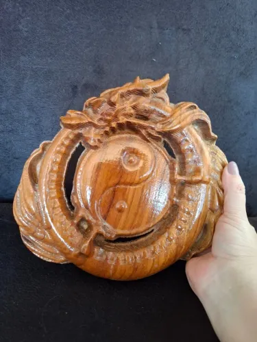 Quadro entalhado - modelo Dragão Yin/Yang