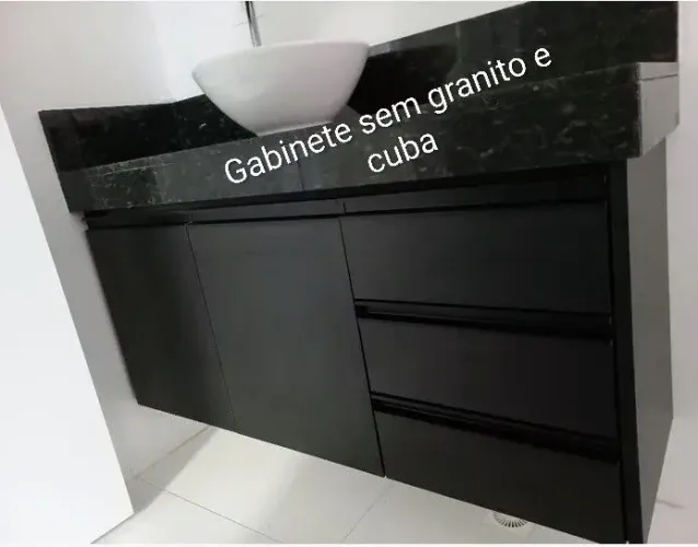 Gabinete banheiro em MDF preto novo pronta entrega 