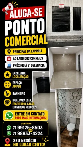 PONTO COMERCIAL - Lapinha (Água/Luz incluso no valor do aluguel)