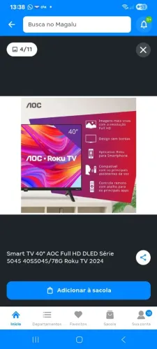 TV AOC smart  40 polegadas 