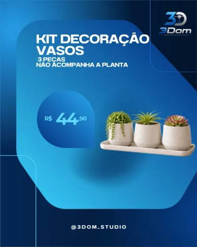 KIT DECORAÇÃO VASOS