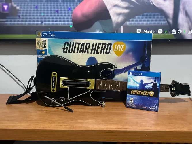 Guitarra Sony Guitar Hero PS4 Original Sem Fio - Preta | Excelente Estado