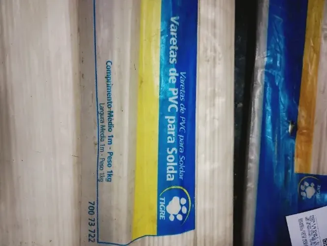 Solda p PVC,em varetas de 1 metro,sacos de 1 KG,6 sacos