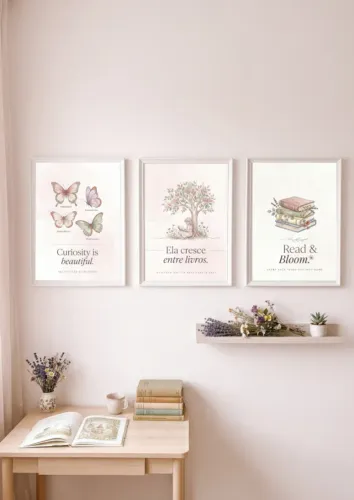 Kit 3 Quadros Decorativos Quarto Infantil Educação