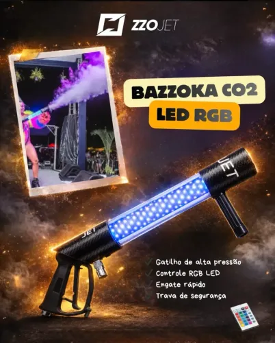 Bazooka C02 Led + cilindro 10kg + duas mangueiras + chave
