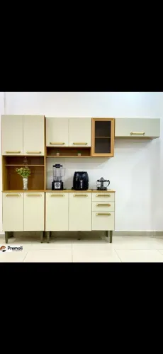Armário Cozinha Avila Completa Largura: 2.50Cm Cor Cinamomo/Off CHF Moveis