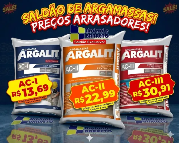 Argamassa ARGALIT AC1 AC2 AC3 