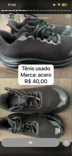 VENDO TÊNIS USADO/MARCA ACERO/ TAM 38