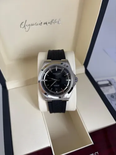 Relogio Longines Borracha - Preto - Automático - 41mm - Top 