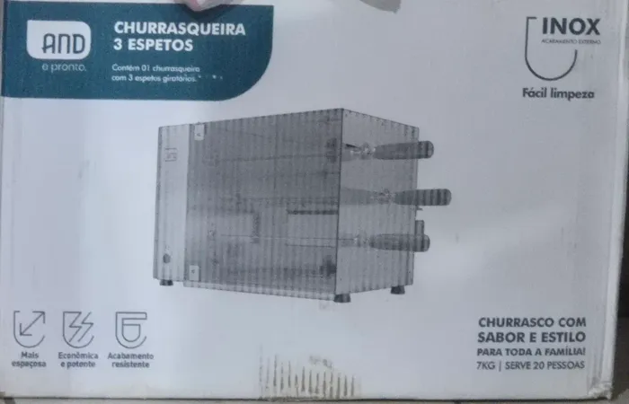 Churrasqueira 3 espetos giratória a gás Anodilar