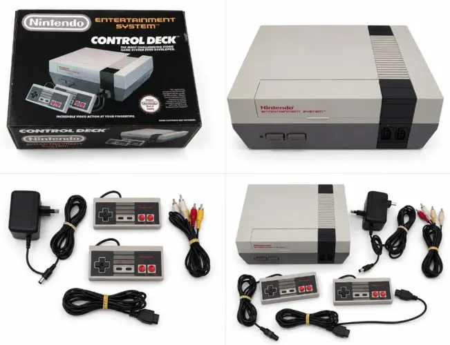 Nintendo (NES) na Caixa, 2 controles, cabos, perfeito funcionamento