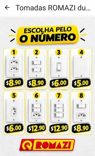 TOMADAS E TUDO EM MATERIAL ELÉTRICO
