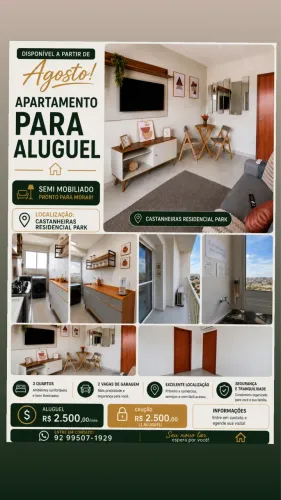 Apartamento Semi Mobiliado para Alugar - 3 Quartos e 2 Vagas de Garagem