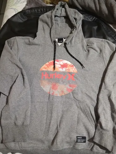 Moletom Hurley Canguru Com Capuz Cinza Mescla - Original [Inserir Tamanho] tam M