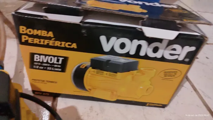 Bomba periférica vonder bivolt 1/2cv 33litros por minuto