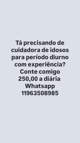 Cuidadora de idosos e PCD