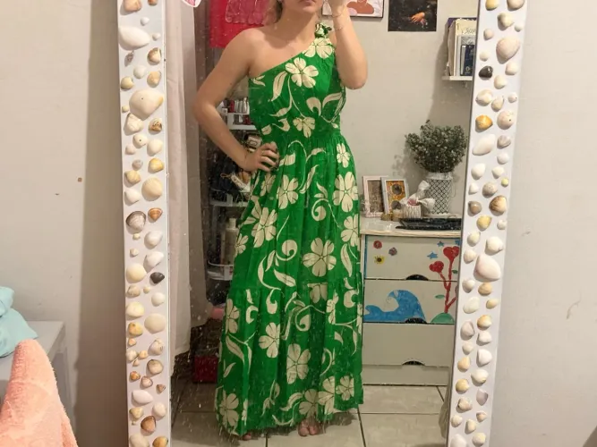 Vesti-lo longo verde florido