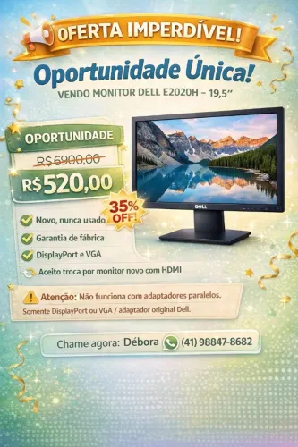 MONITOR DELL E2020H - 19,5'
