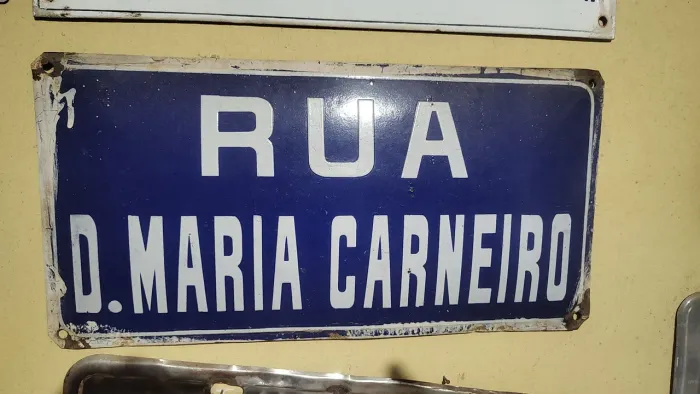 Placa antiga de logradouro , rua, esmaltada 
