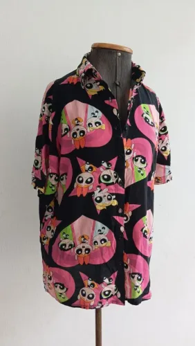 Camisa de botão das meninas super poderosas