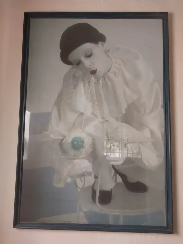 Quadro Grande Pierrot IMPORTADO. Raridade. 
