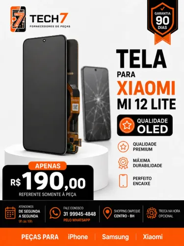 Tela Xiaomi Mi 12 LITE OLED - OLED Premium com Garantia de 90 Dias