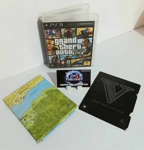 JOGO PS3 Gta 5 com Mapa e manual. Aqui na LOJA FABGAMES 