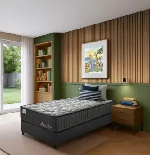 Cama box solteiro americano mola ensacada