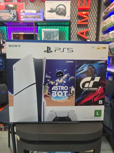 PLAYSTATION 5 SLIM MIDIA FISICA + ASTRO BOT E GT7 NOVO 825GB