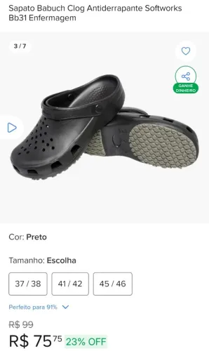 Crocs antiderrapante Soft Works 41/42 Enfermagem - Usado 1 única vez