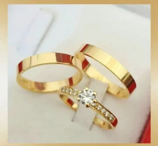 Lindas Alianças em Tungstênio Retas 4mm Ouro18K Banho. Compromisso, Noivado - Promoção!