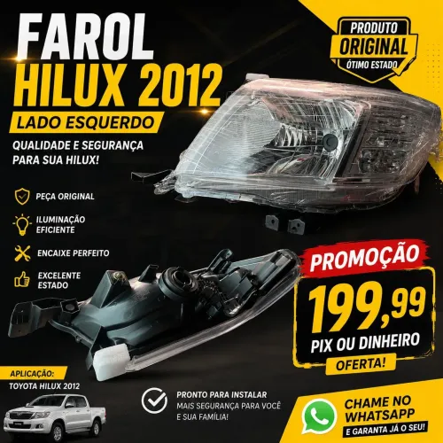 Farol Hilux 2012 lado esquerdo novo 