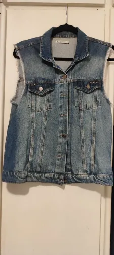 Colete jeans feminino