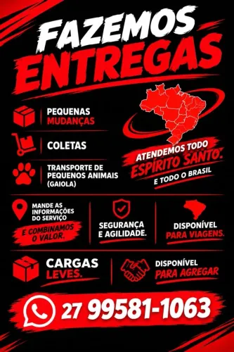 Transporte de cargas e animais pequenos (Gaiola).